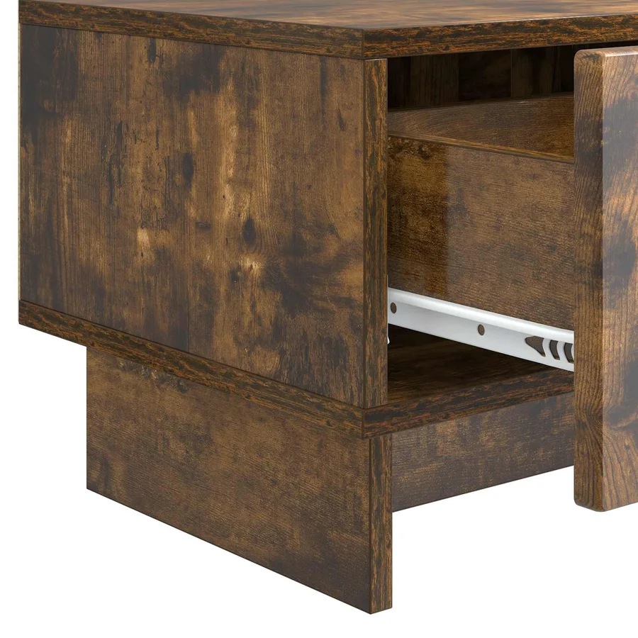Meuble TV Chêne fumé 147 x 34,5 x 30 cm Bois d'ingénierie - 9