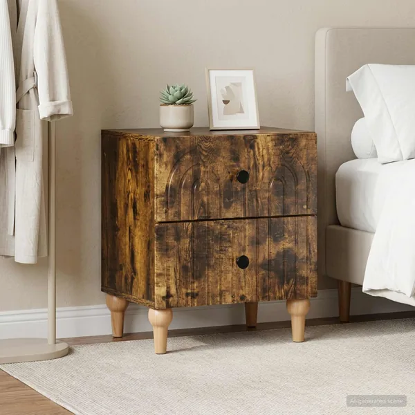 Cabinet de chevet 2 pcs Chêne fumé 43 x 34,5 x 48 cm
