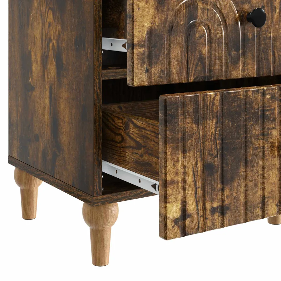 Cabinet de chevet 2 pcs Chêne fumé 43 x 34,5 x 48 cm - 11