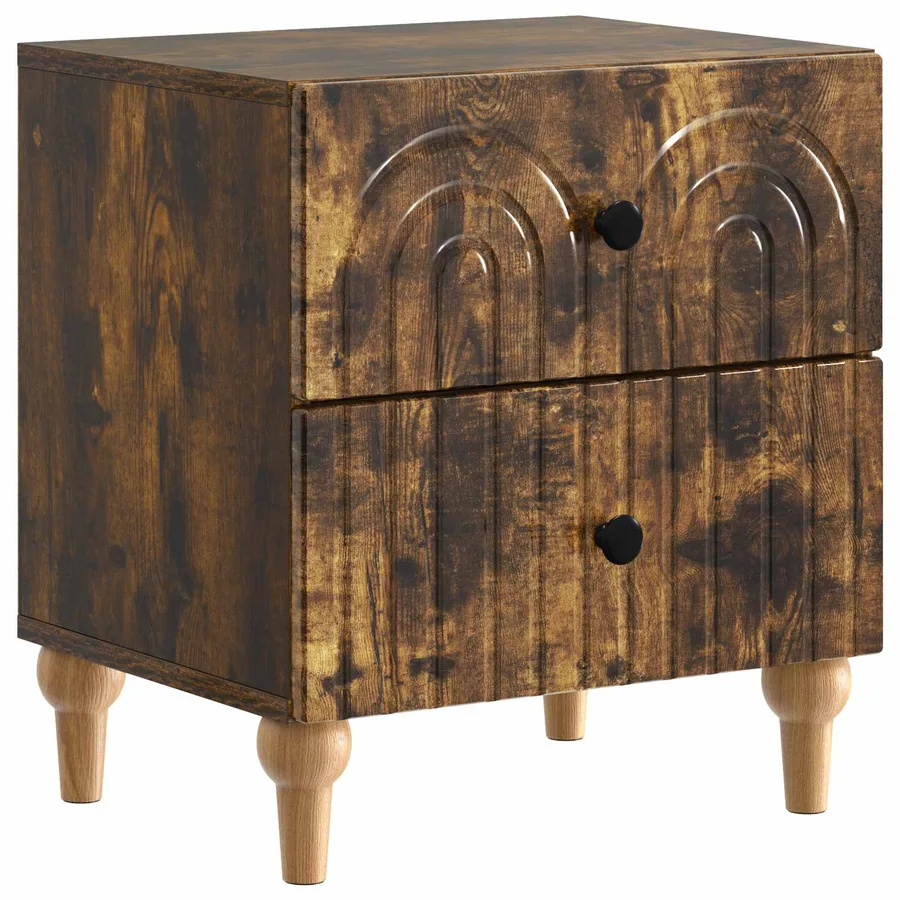 Cabinet de chevet 2 pcs Chêne fumé 43 x 34,5 x 48 cm - 5