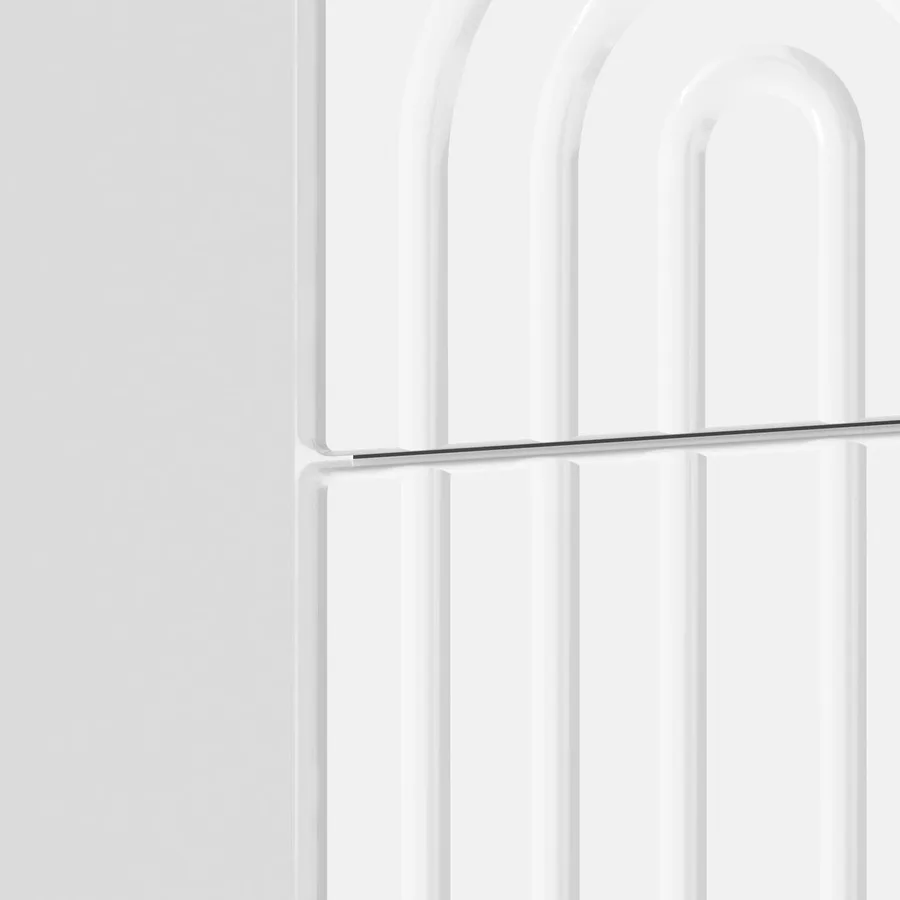 Cabinet de chevet 2 pcs Blanc brillant 43 x 34,5 x 48 cm - 10