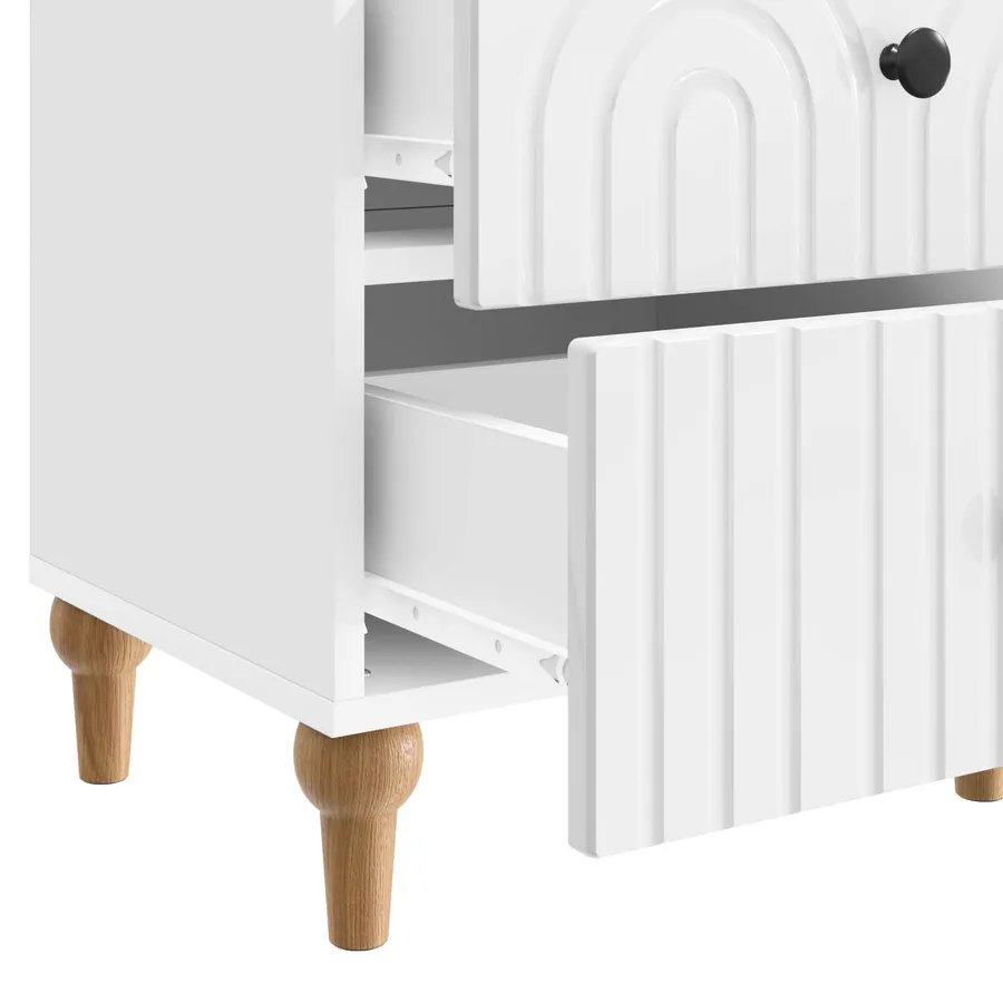 Cabinet de chevet 2 pcs Blanc brillant 43 x 34,5 x 48 cm - 11