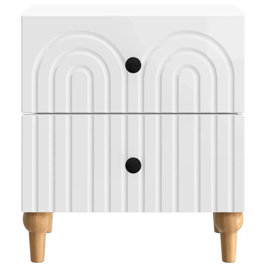 Cabinet de chevet 2 pcs Blanc brillant 43 x 34,5 x 48 cm - 7