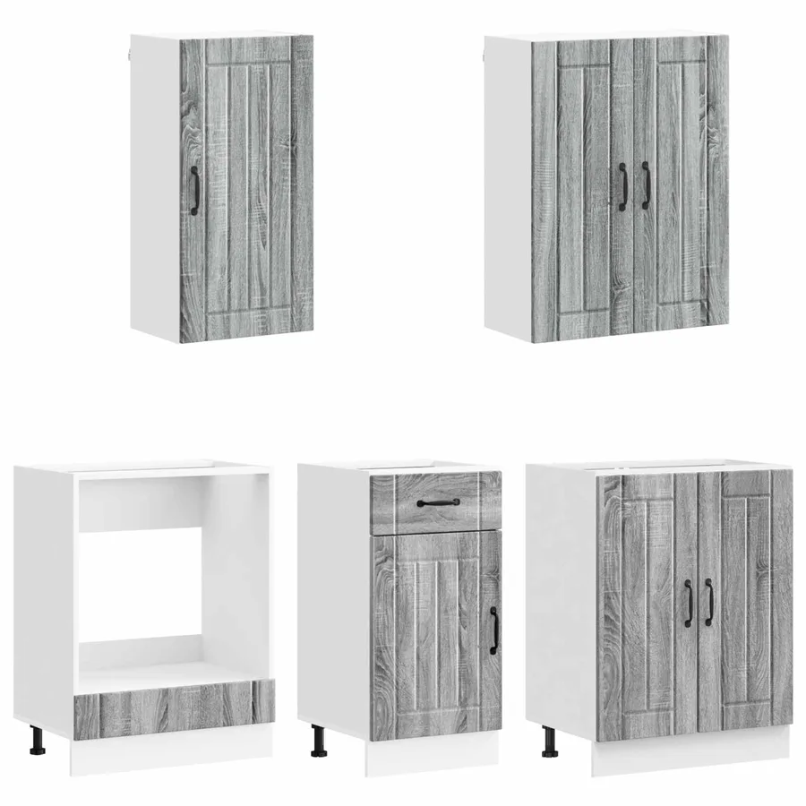 Unité de cuisine LUCCA 5 pcs Sonoma gris Bois d'ingénierie - 3