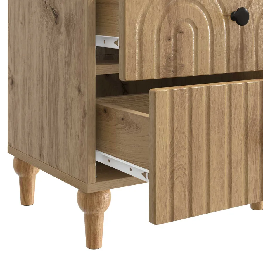 Cabinet de chevet Chêne artisanal 43 x 34,5 x 48 cm - 9