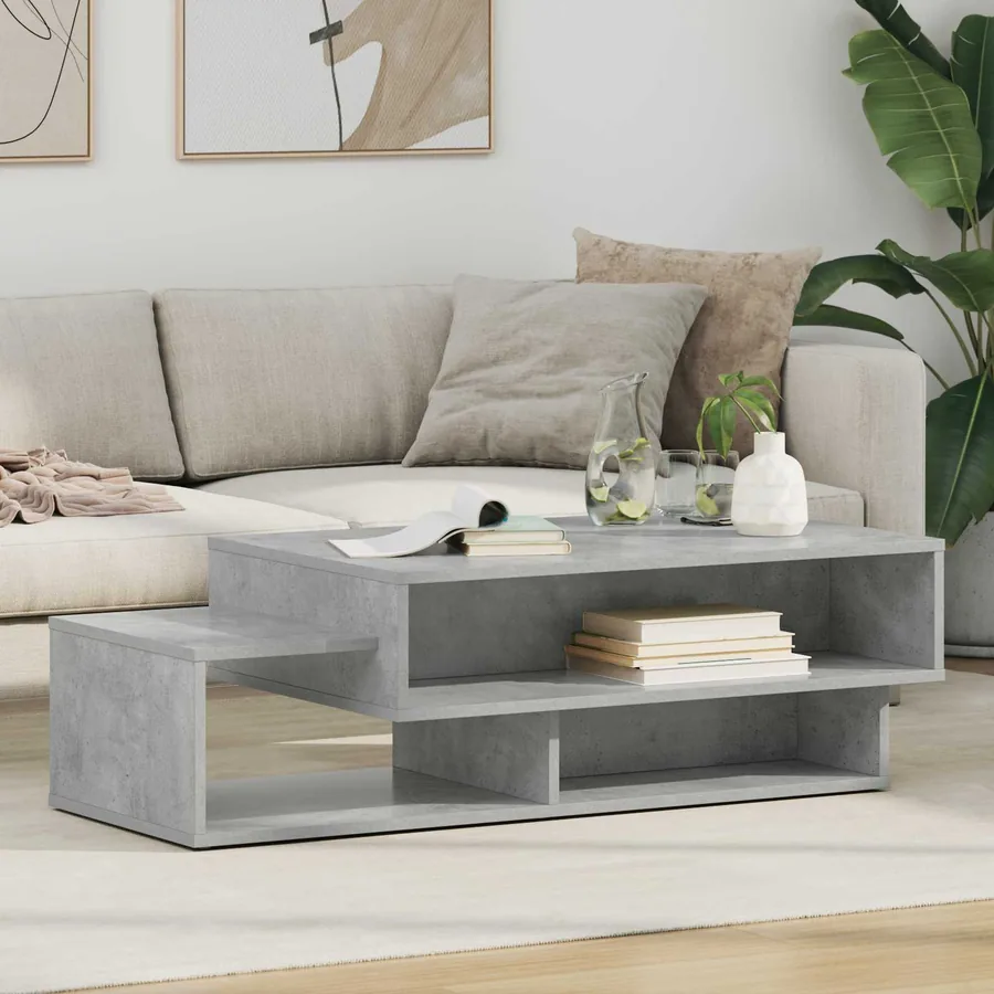 Table basse Gris béton 105 x 50 x 32,5 cm Bois d'ingénierie