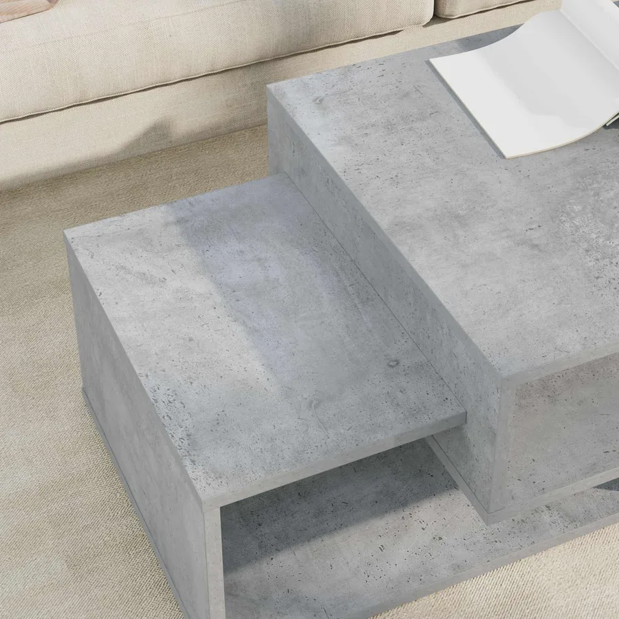 Table basse Gris béton 105 x 50 x 32,5 cm Bois d'ingénierie - 4