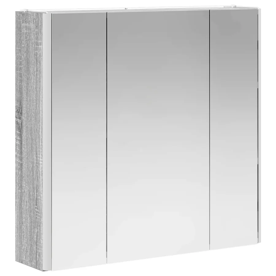 Armoire Miroir de Salle de Bain Gris Sonoma - 5