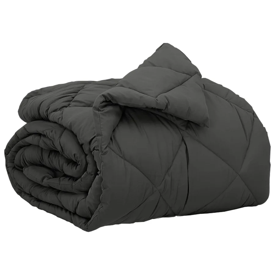 Duvet complet toute l'année Anthracite 135 x 220 cm Microfibre - 2