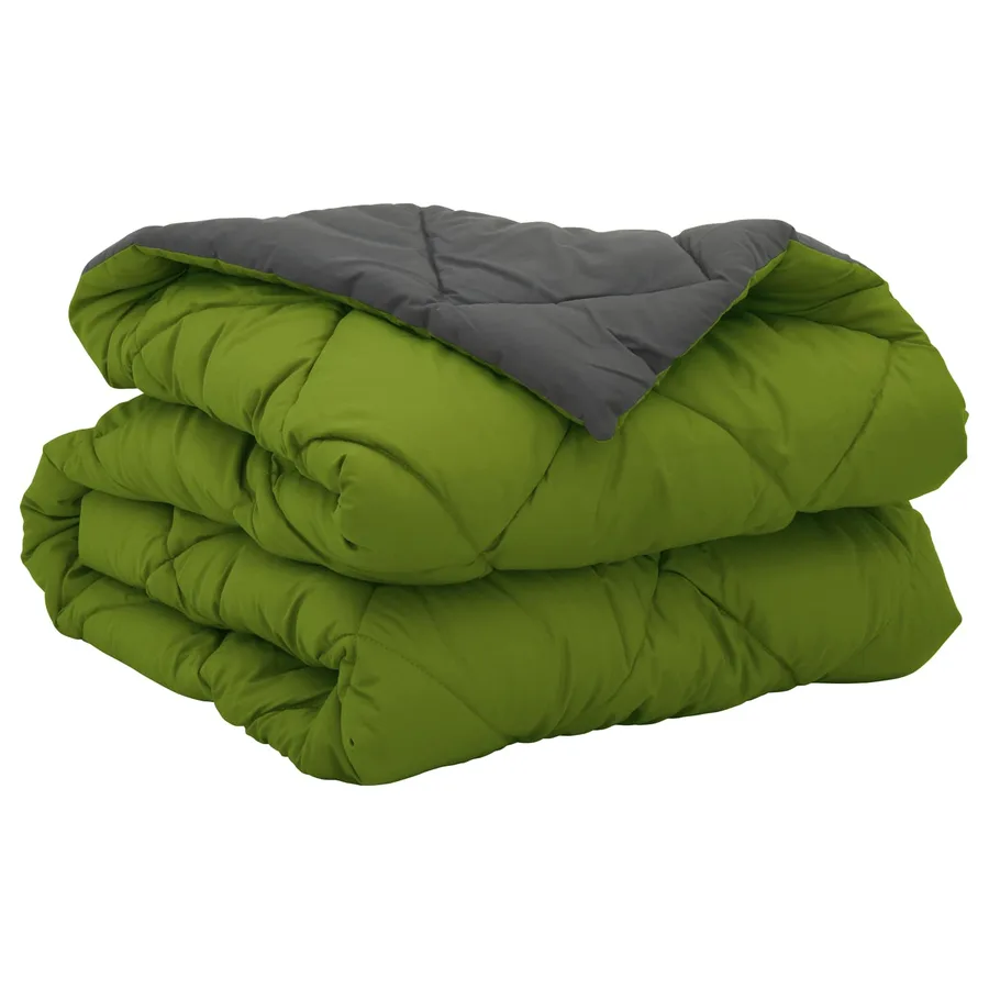 Duvet d'été simple Vert et Anthracite 220 x 140 cm Microfibre - 5