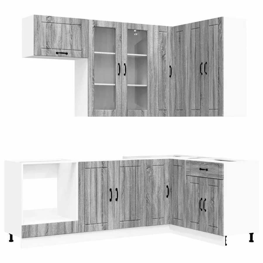 Unité de cuisine LUCCA 8 pcs Sonoma gris Bois d'ingénierie - 2