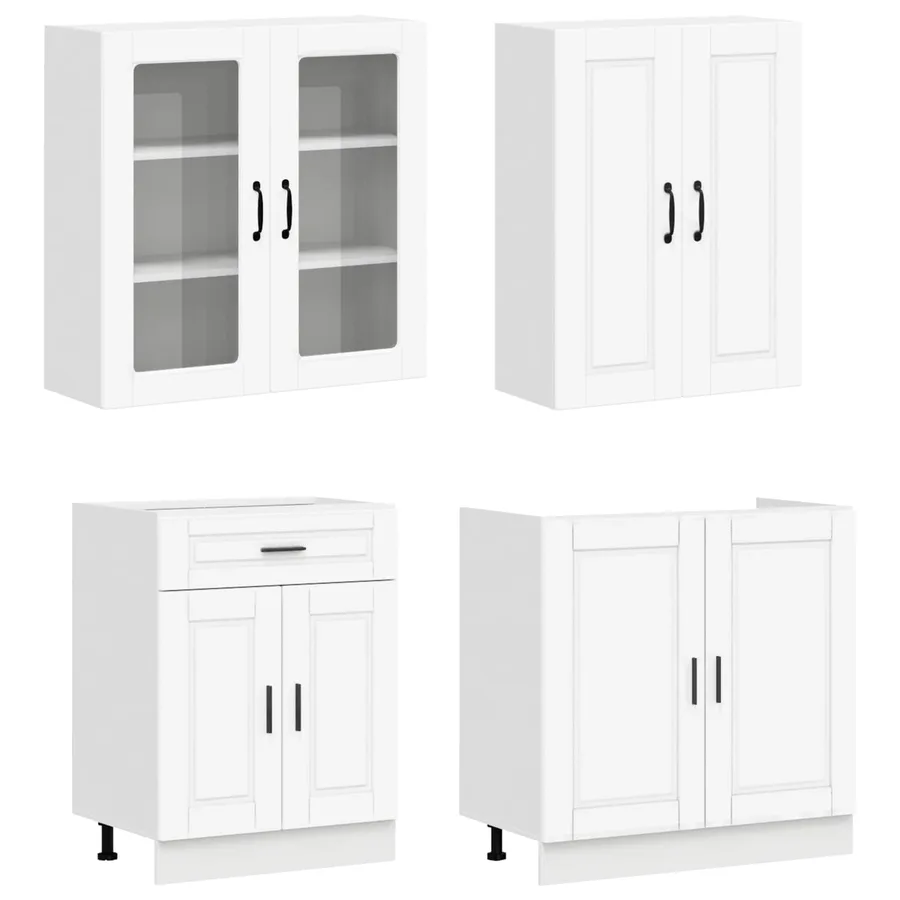 Unité de cuisine PORTO 8 pcs Blanc Bois d'ingénierie - 3