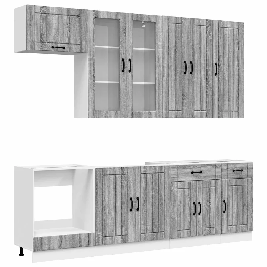 Unité de cuisine LUCCA 8 pcs Sonoma gris Bois d'ingénierie - 2