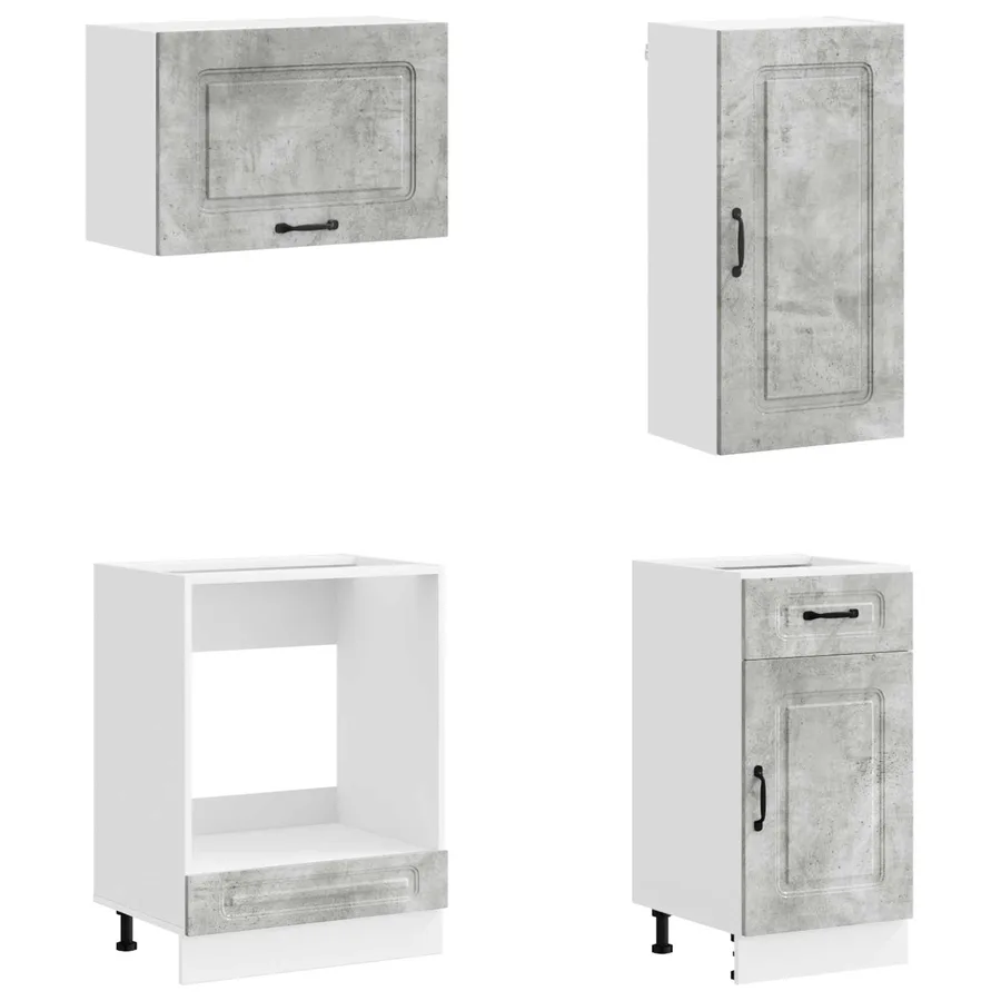 Unité de cuisine KALMAR 8 pcs Gris béton Bois d'ingénierie - 4