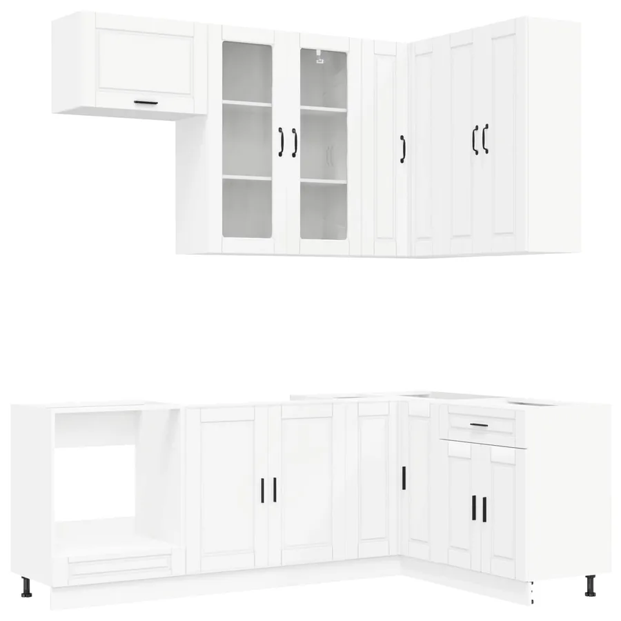 Unité de cuisine PORTO 8 pcs Blanc Bois d'ingénierie - 2