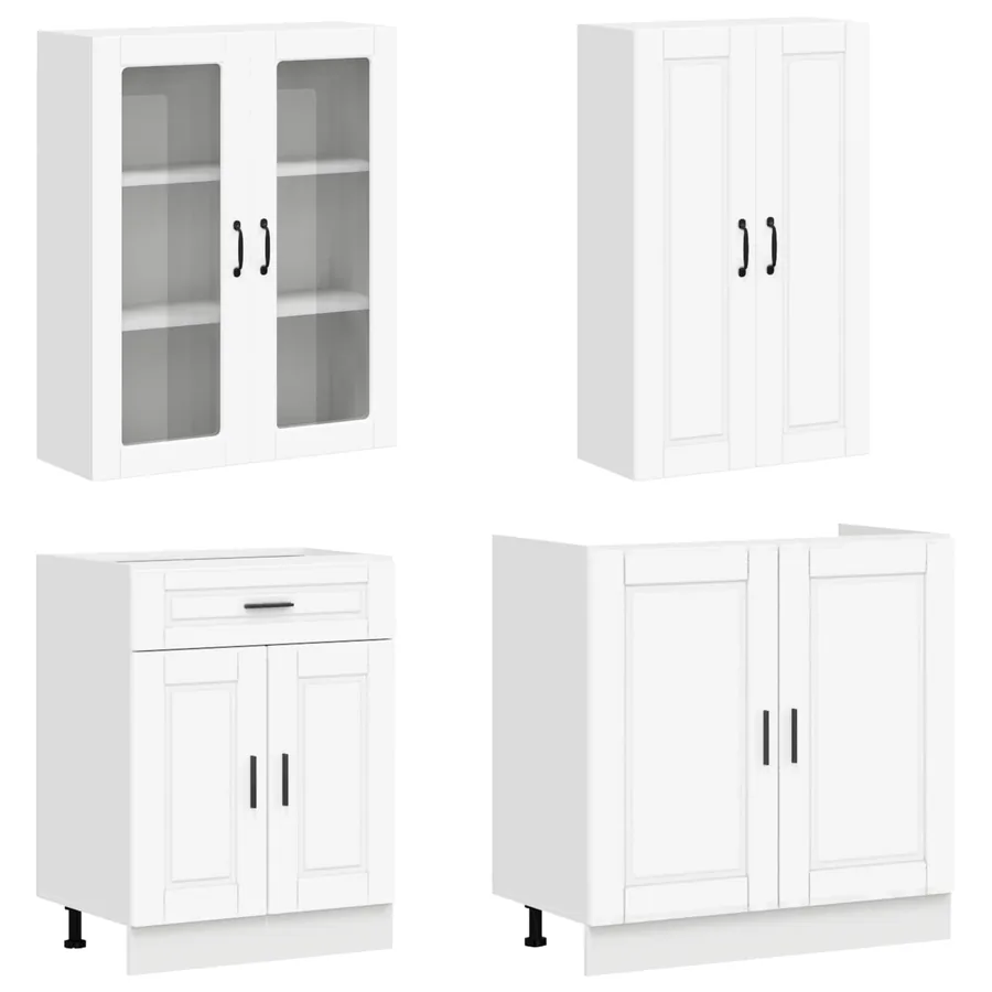 Unité de cuisine PORTO 8 pcs Blanc Bois d'ingénierie - 3
