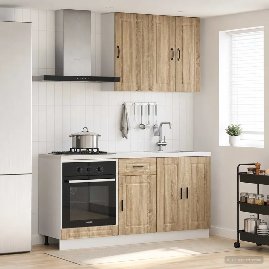 Unité de cuisine PORTO 5 pcs Chêne Sonoma Bois d'ingénierie