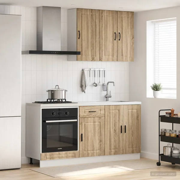 Unité de cuisine PORTO 5 pcs Chêne Sonoma Bois d'ingénierie