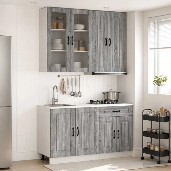 Unité de cuisine KALMAR 4 pcs Sonoma gris Bois d'ingénierie