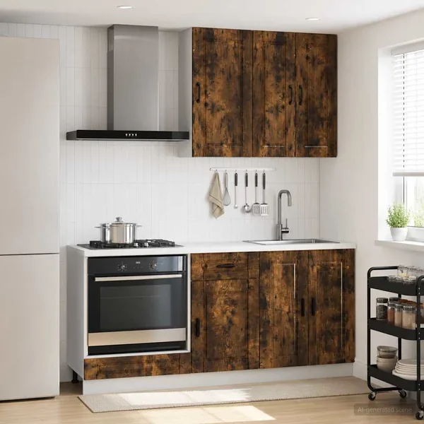 Unité de cuisine PORTO 5 pcs Chêne fumé Bois d'ingénierie