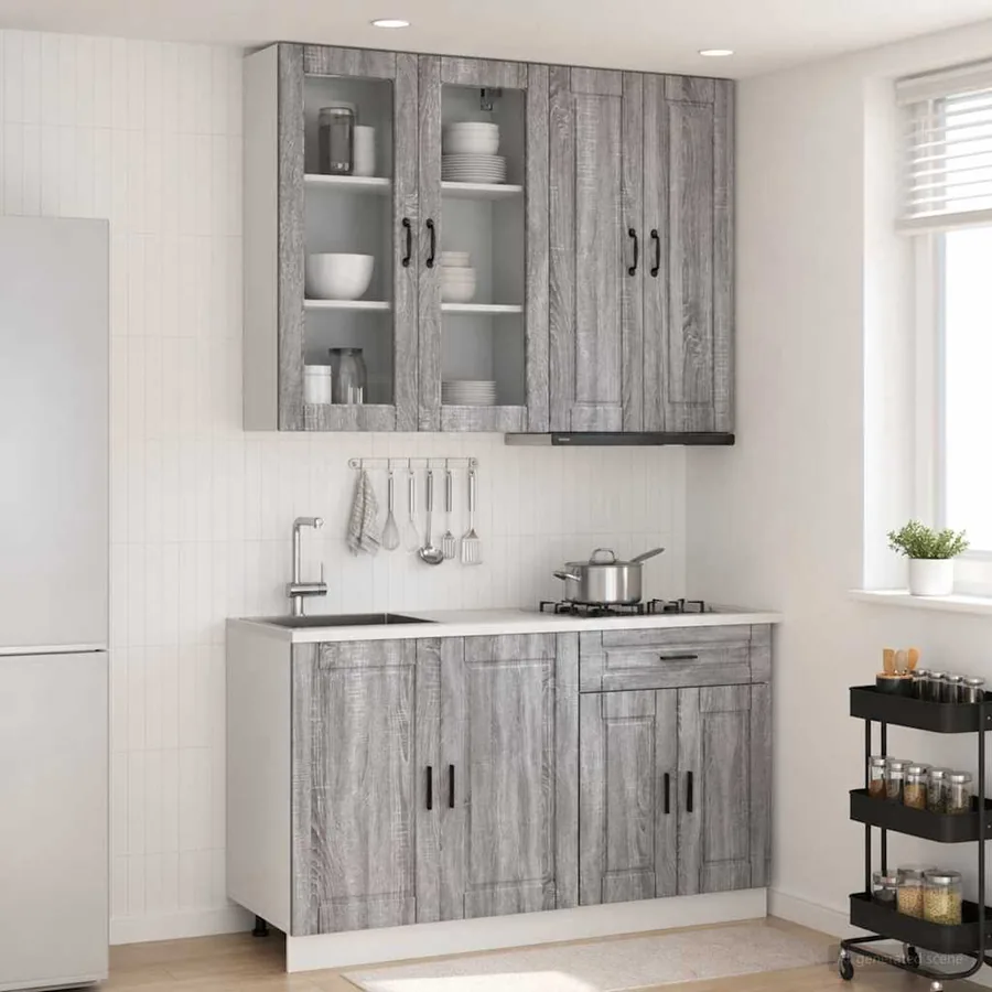 Unité de cuisine PORTO 4 pcs Sonoma gris Bois d'ingénierie