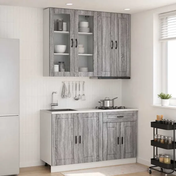 Unité de cuisine PORTO 4 pcs Sonoma gris Bois d'ingénierie