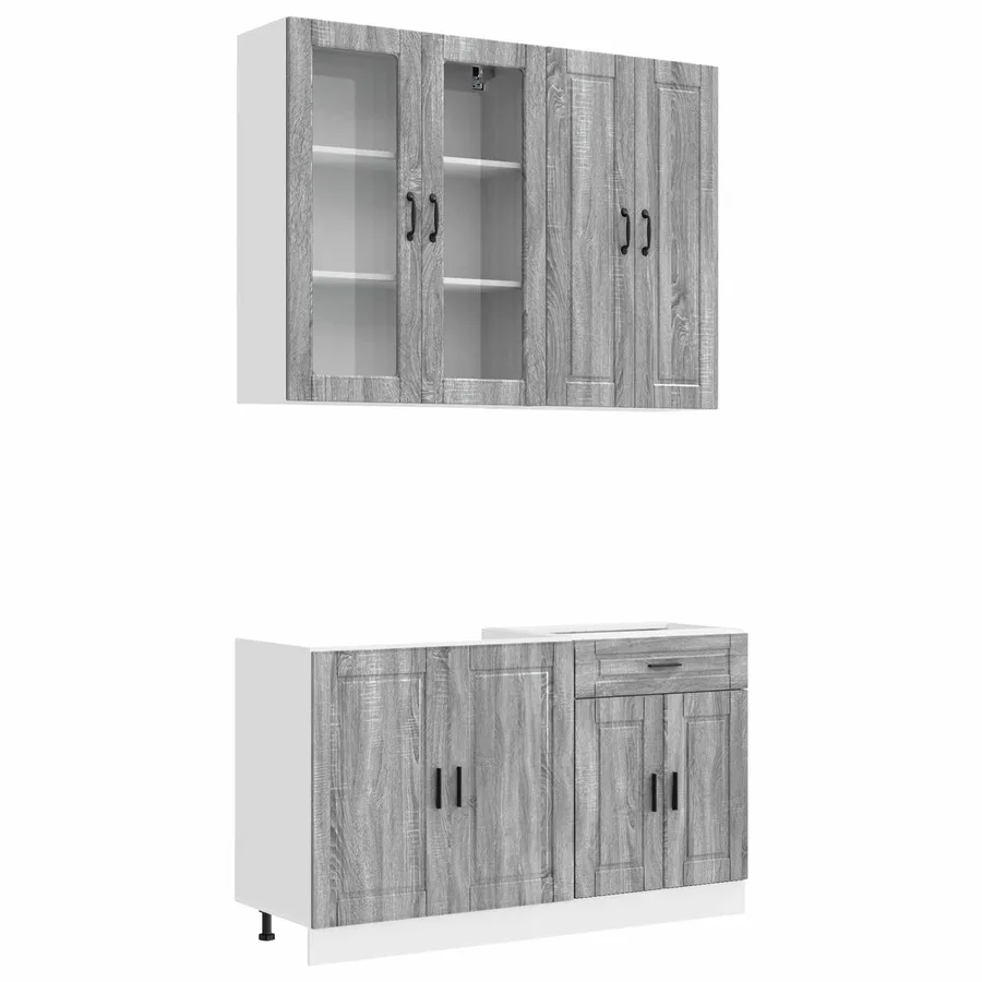 Unité de cuisine PORTO 4 pcs Sonoma gris Bois d'ingénierie - 2