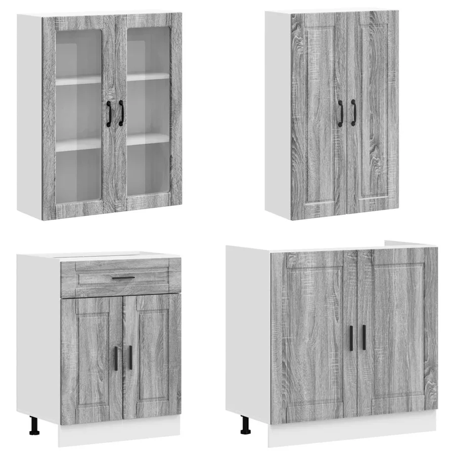 Unité de cuisine PORTO 4 pcs Sonoma gris Bois d'ingénierie - 3