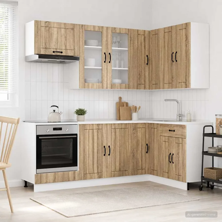 Unité de cuisine LUCCA 8 pcs Chêne Sonoma Bois d'ingénierie