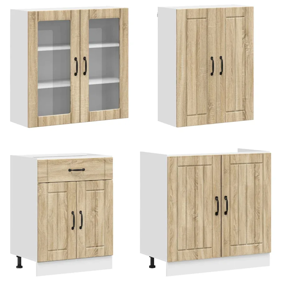 Unité de cuisine LUCCA 8 pcs Chêne Sonoma Bois d'ingénierie - 3