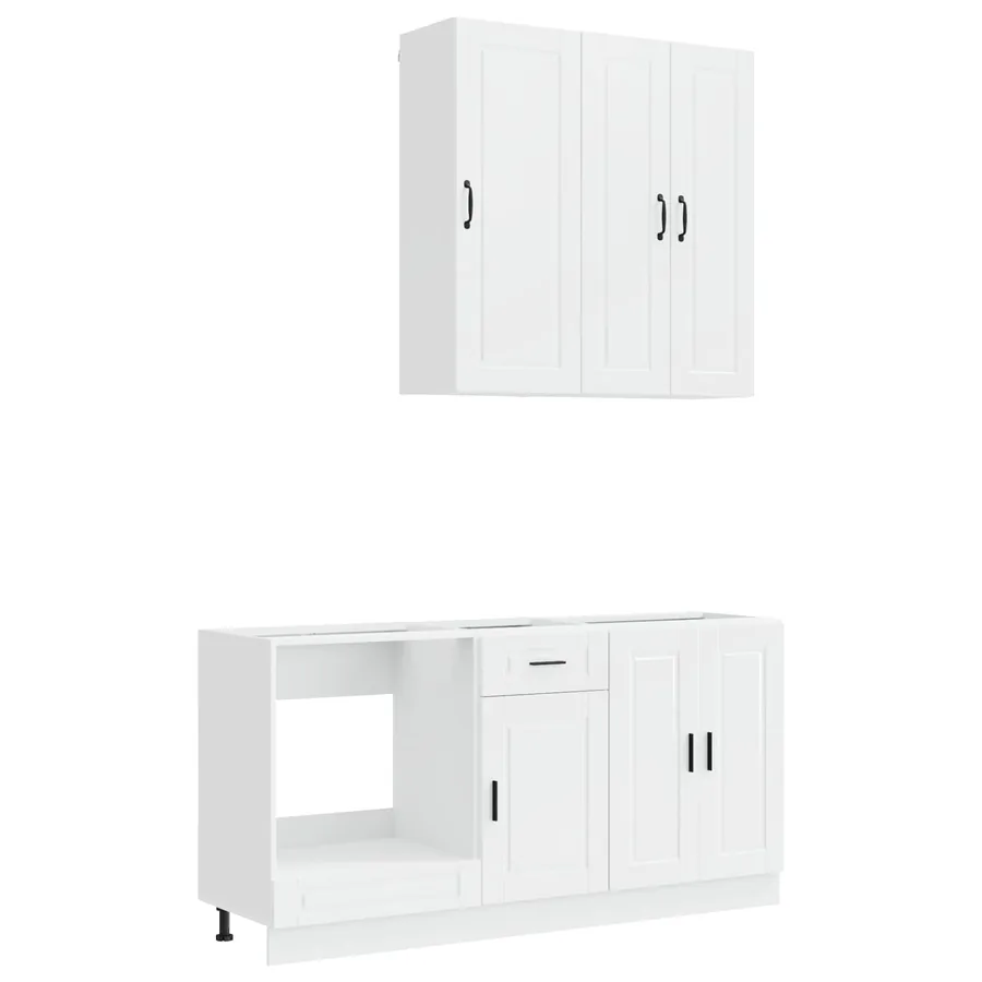 Unité de cuisine PORTO 5 pcs Blanc brillant Bois d'ingénierie - 2