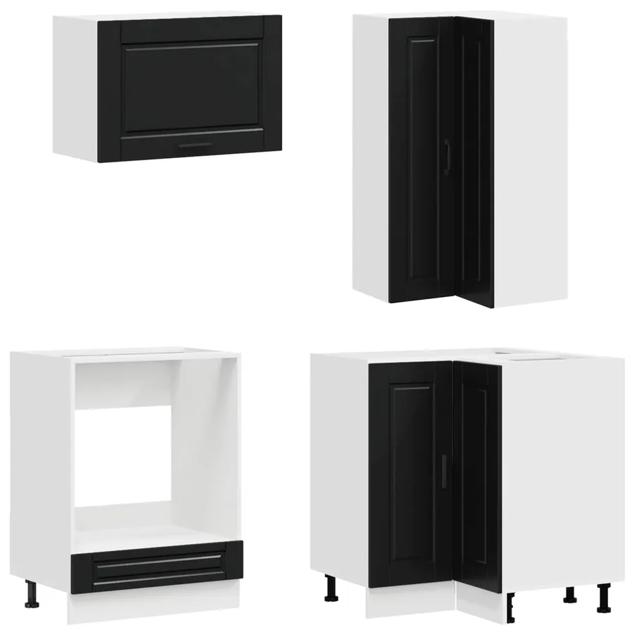 Unité de cuisine PORTO 8 pcs Noir Bois d'ingénierie - 4