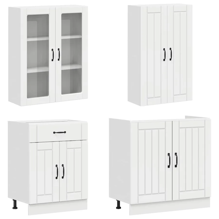 Unité de cuisine LUCCA 8 pcs Blanc brillant Bois d'ingénierie - 3