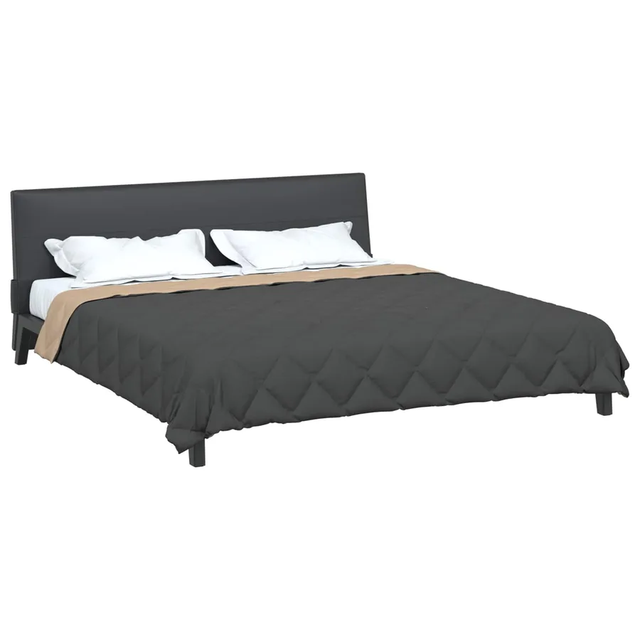 Duvet d'été simple Anthracite et Taupe 200 x 200 cm Microfibre - 3