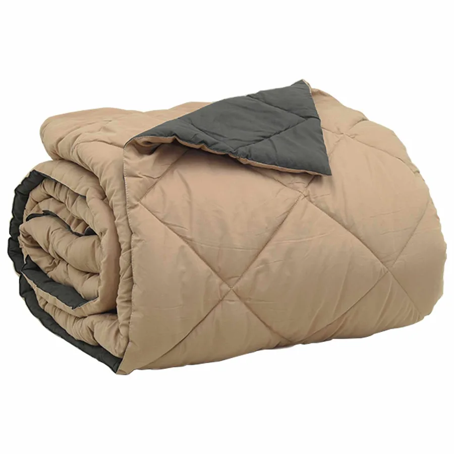 Duvet d'été simple Anthracite et Taupe 200 x 200 cm Microfibre - 5