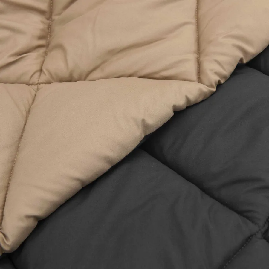 Duvet d'été simple Anthracite et Taupe 200 x 200 cm Microfibre - 9