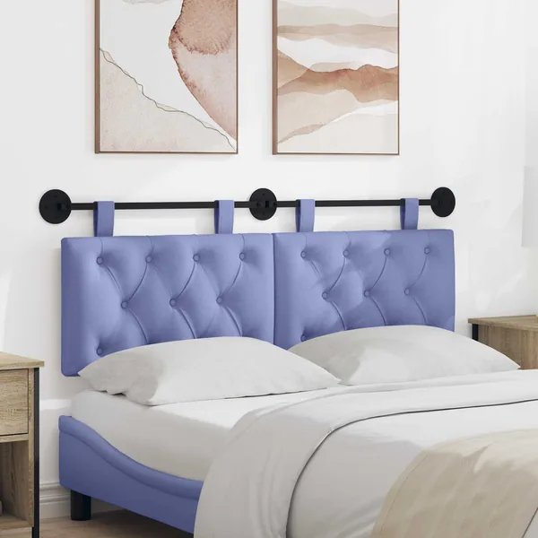 Tête de lit suspendue Bleu denim Tissu