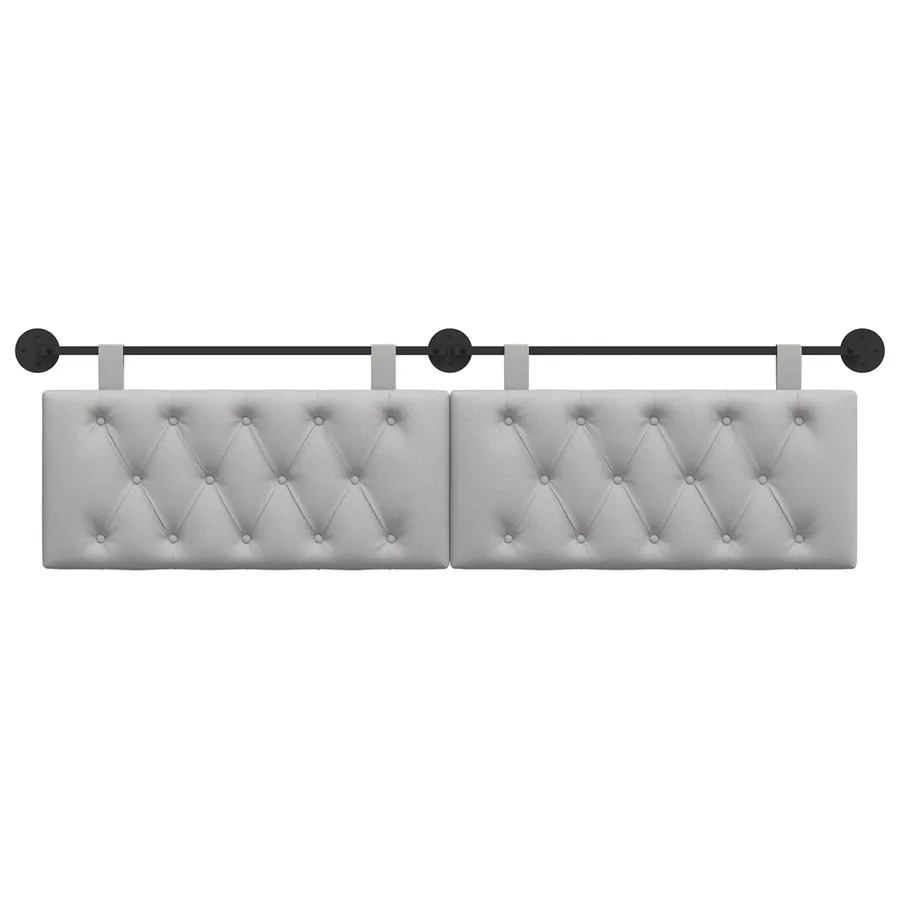 Tête de lit suspendue Gris nuage Tissu - 5
