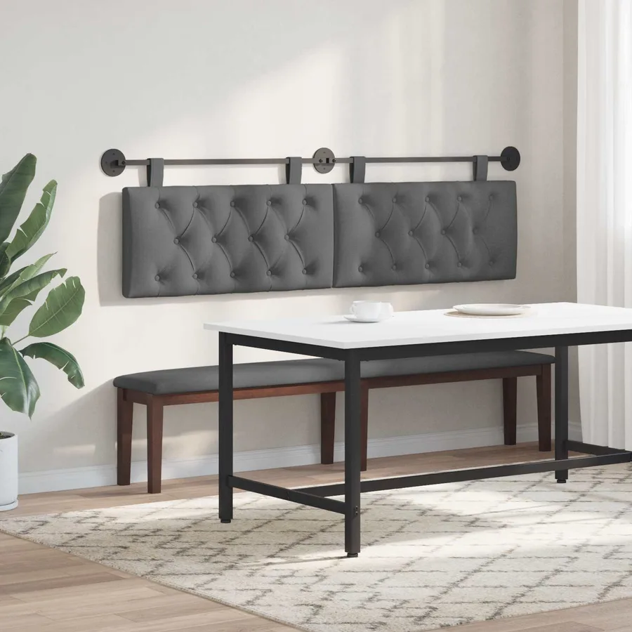 Tête de lit suspendue Gris foncé Tissu - 4
