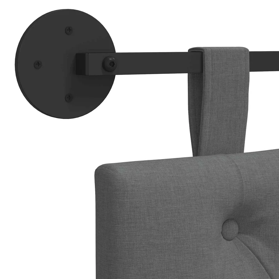 Tête de lit suspendue Gris foncé Tissu - 9