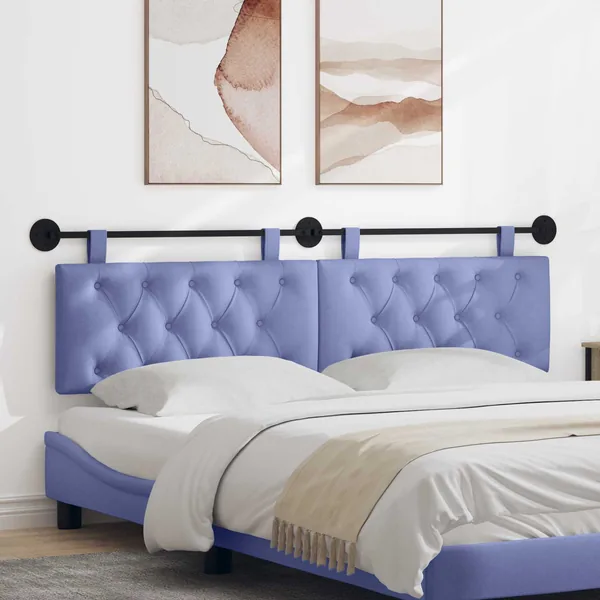Tête de lit suspendue Bleu denim Tissu