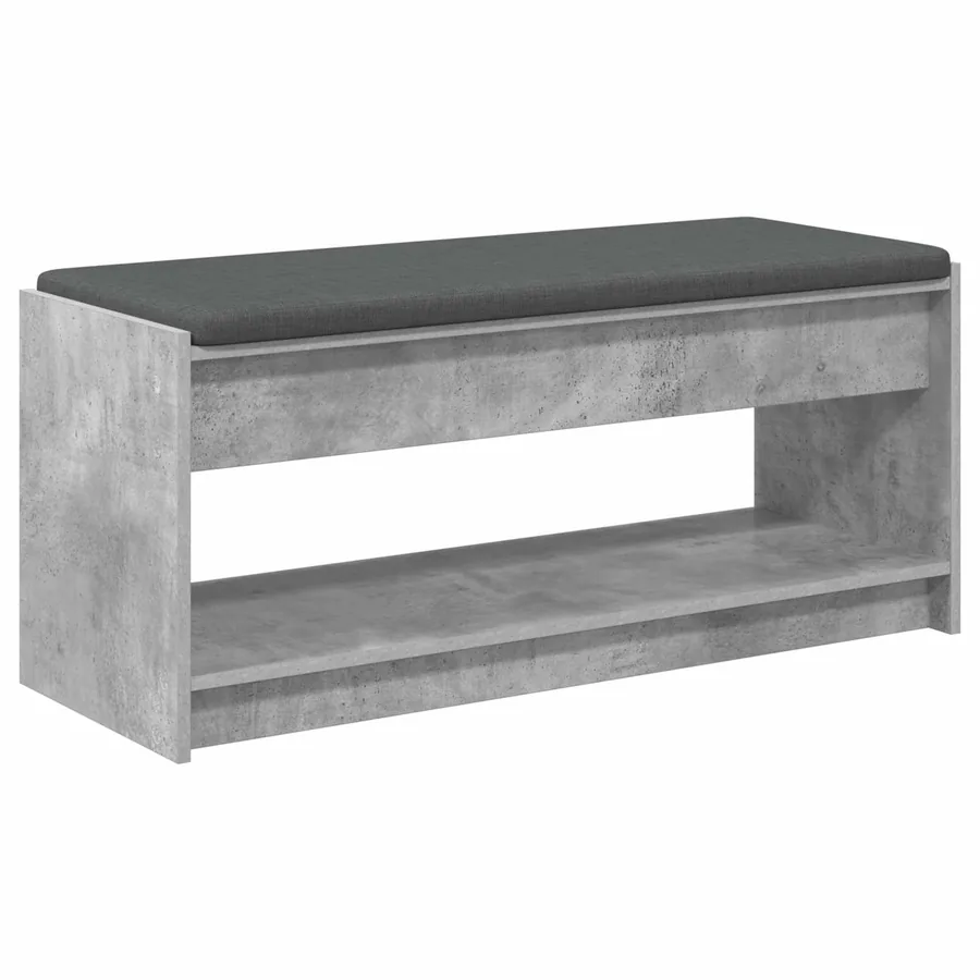 Banc d'entrée avec coussin Gris Béton 103 x 38 x 45 cm - 2
