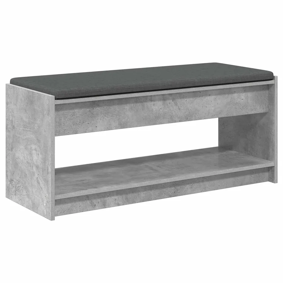 Banc d'entrée avec coussin Gris Béton 103 x 38 x 45 cm - 7