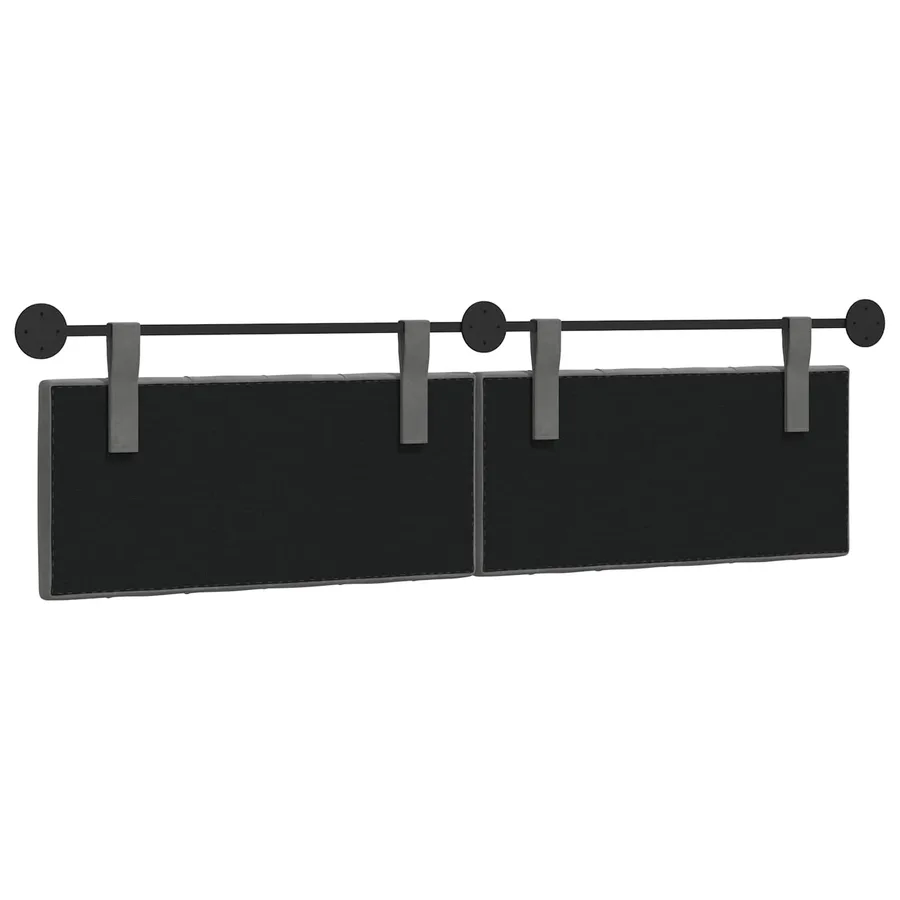 Tête de lit suspendue Avec lumière LED Gris foncé Velours - 7