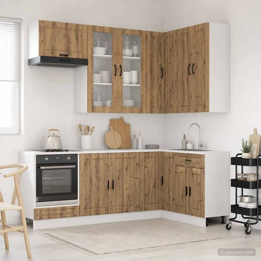 Unité de cuisine PORTO 8 pcs Chêne artisanal Bois d'ingénierie
