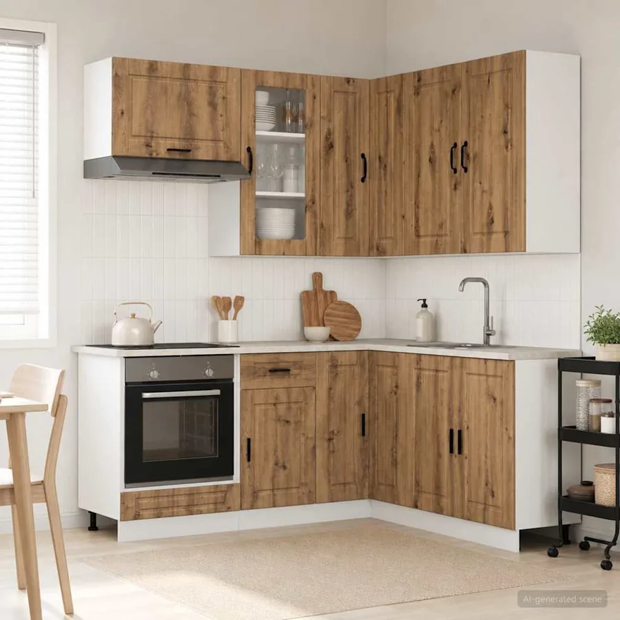 Unité de cuisine PORTO 8 pcs Chêne artisanal Bois d'ingénierie