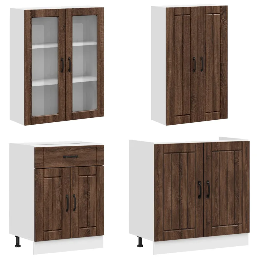 Unité de cuisine LUCCA 4 pcs Chêne brun Bois d'ingénierie - 3