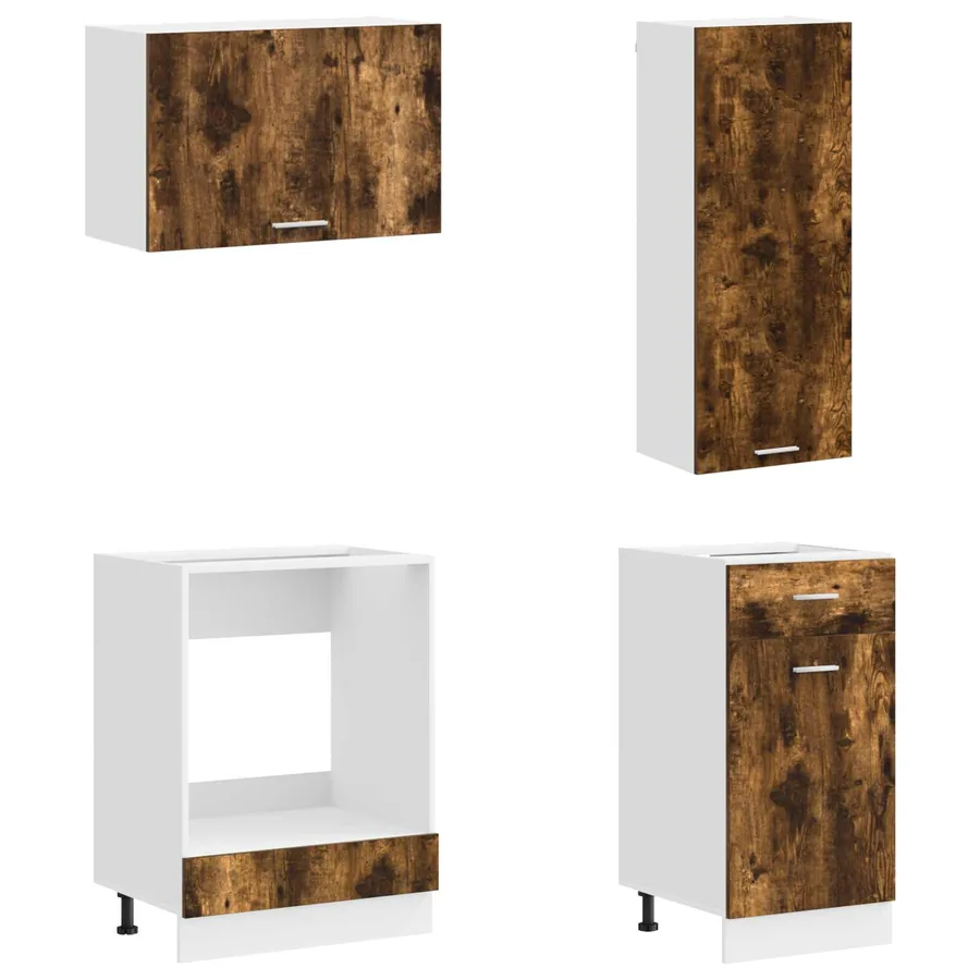 Unité de cuisine LYON 8 pcs Chêne fumé Bois d'ingénierie - 4
