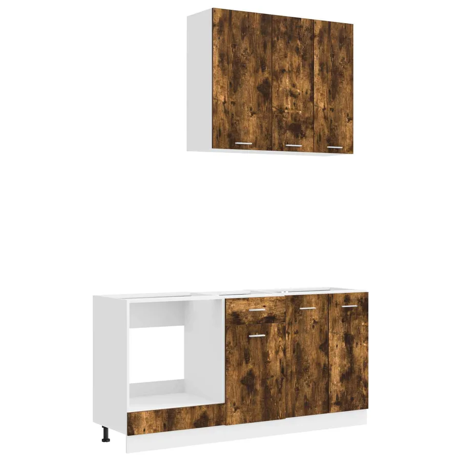 Unité de cuisine LYON 5 pcs Chêne fumé Bois d'ingénierie - 2