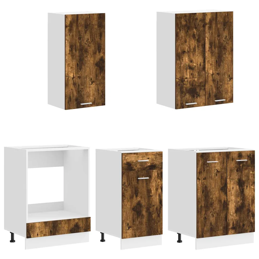 Unité de cuisine LYON 5 pcs Chêne fumé Bois d'ingénierie - 3